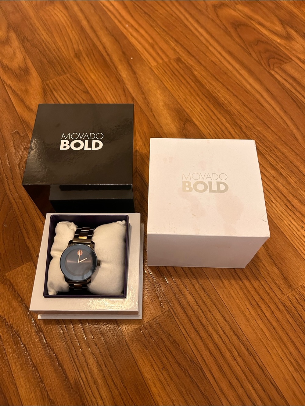 Movado Bold Gunmetal and Rose Gold Accent Bracelet Watch ***READ DESCRIPTION***